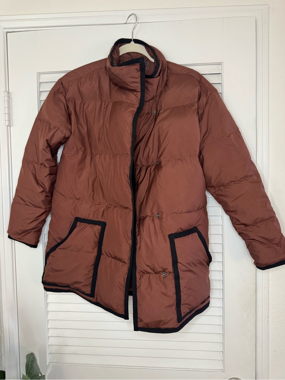 James Perse (Yosemite Collection) Rust Puffer Coat with Black Trim
